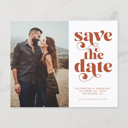 予算モダンタイポグラフィ写真の保存日付 (正面)