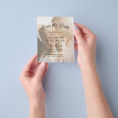 予算モダンタイポグラフィ写真の保存日付 チラシ (手)