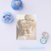 予算モダンタイポグラフィ写真の保存日付 チラシ (シングル)