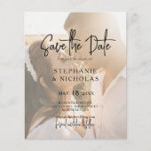 予算モダンタイポグラフィ写真の保存日付 チラシ (正面)