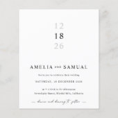 予算モダンタイポグラフィ写真の結婚式 (裏面)