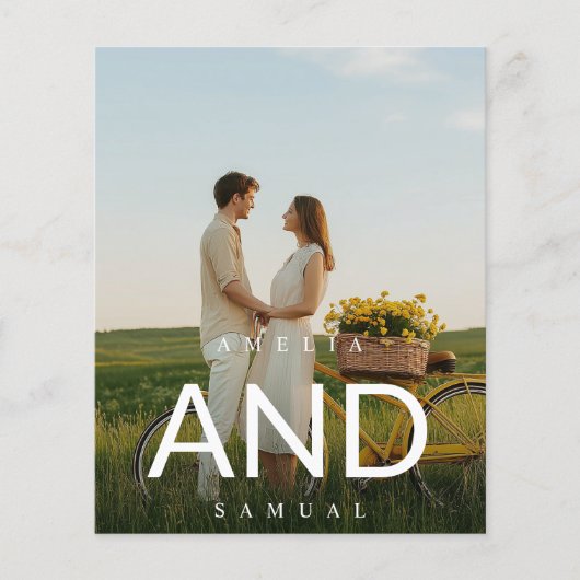 予算モダンタイポグラフィ写真の結婚式 (正面)