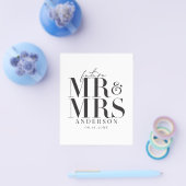 予算モダンタイポグラフィ結婚式招待状 チラシ (シングル)