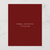 予算モダンタイポグラフィBurgundy日付の保存 (裏面)