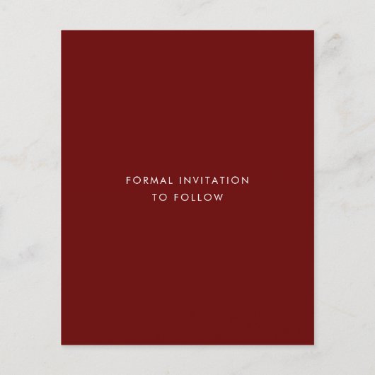 予算モダンタイポグラフィBurgundy日付の保存 (裏面)