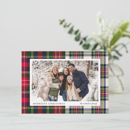 予算モダンタータンチェッククラシックPlaid One Photo シーズンカード (スタンド正面)