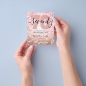 予算モダンバラ金ゴールド70誕生日パーティー招待状 チラシ (手)