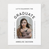 予算モダンフォト卒業パーティーの招待 チラシ (正面)