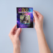 予算モダンフォト卒業パーティーの招待 チラシ (手)