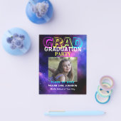 予算モダンフォト卒業パーティーの招待 チラシ (シングル)