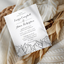 予算モダンフローラ結婚式招待状