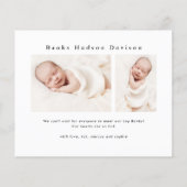 予算モダンベビー写真誕生のお知らせ (裏面)