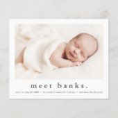 予算モダンベビー写真誕生のお知らせ (正面)