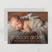 予算モダンベビー写真誕生のお知らせ (正面/裏面)