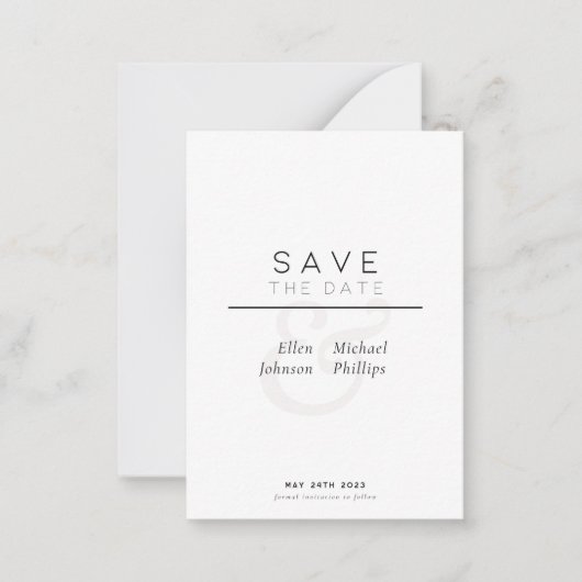 予算モダンミニマルエレガントの保存 ノートカード (正面)