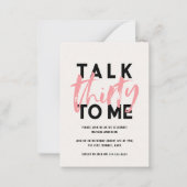 予算モダンミニマルガーリータイポグラフィピンク ノートカード (正面)