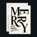 予算モダンミニマルシンプルクリーム シーズンポストカード<br><div class="desc">バジェットモダンレトミニマル伝統的ヴィンテージグラフィックタイポグラフィナチュラルクリームメリークリスマスホリデーカード。おもしろいのはっきりした休日コレクションの一部。</div>