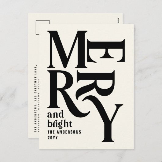 予算モダンミニマルシンプルクリーム シーズンポストカード (正面/裏面)