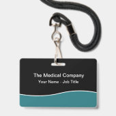 予算モダンミニマルスタッフ名バッジ バッジ (裏面（ネックストラップ付）)