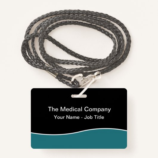 予算モダンミニマルスタッフ名バッジ バッジ (正面ランヤード)