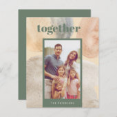 予算モダンミニマル写真クリスマスカード (正面/裏面)