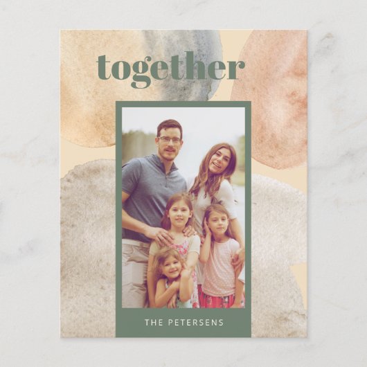 予算モダンミニマル写真クリスマスカード (正面)