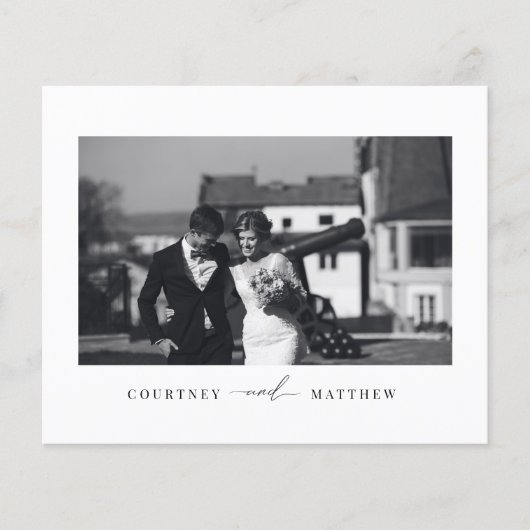 予算モダンミニマル写真サンキューカード チラシ (正面)