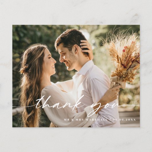 予算モダンミニマル写真サンキューカード チラシ (正面)