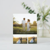 予算モダンミニマル写真結婚式の招待 (スタンド正面)