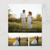 予算モダンミニマル写真結婚式の招待 (正面)