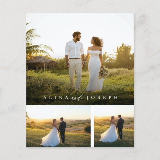 予算モダンミニマル写真結婚式の招待 (正面)