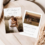 予算モダンミニマルBoho 2写真結婚の 招待状<br><div class="desc">バジェットミニマルモダンリストBoho 2フォト結婚式招待状で特別な日の魔法をキャプチャ。手書きの書道台本とボホスタイル写真を取り入れたミニマルなデザインで、ミニマルな結婚式に最適。</div>
