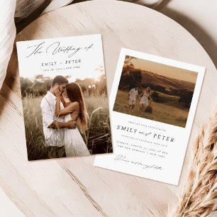 予算モダンミニマルBoho 2写真結婚の 招待状