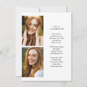 予算モダンレタリング3写真卒業パーティー 招待状 (裏面)