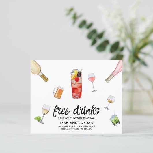 予算モダン写真おもしろい結婚式の日付の保存 (スタンド正面)