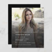 予算モダン写真お祝いのライフ招待状 (正面/裏面)