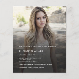 予算モダン写真お祝いのライフ招待状