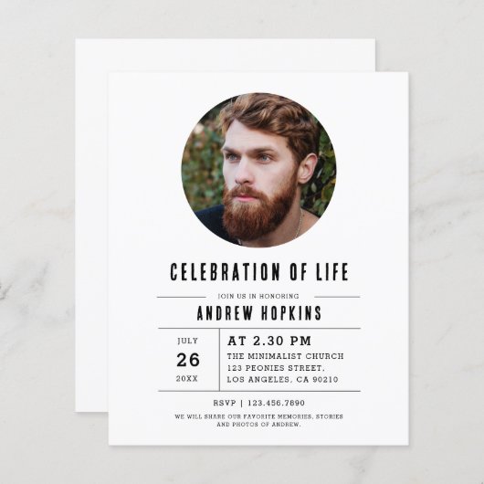 予算モダン写真お祝い (正面/裏面)