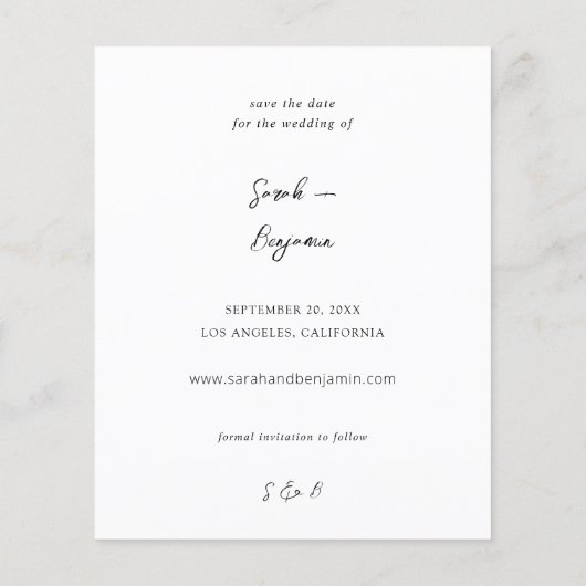 予算モダン写真とサイド保存日付 – バラ チラシ (裏面)