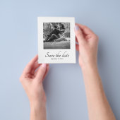 予算モダン写真の結婚式の招待の日付を保存 チラシ (手)