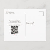 予算モダン写真のQRコー結婚ドを保存 案内ポストカード (裏面)