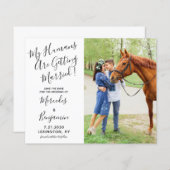 予算モダン写真ウマ科の結婚式の日付の保存 (正面/裏面)