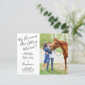 予算モダン写真ウマ科の結婚式の日付の保存 (スタンド正面)