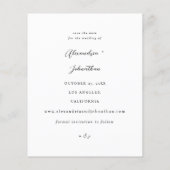 予算モダン写真エレガント日付の保存 チラシ (裏面)