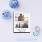 予算モダン写真エレガント結婚式の日付の保存 チラシ (シングル)