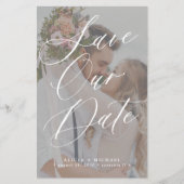 予算モダン写真エレガント結婚式の日付を保存 チラシ (正面)