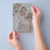 予算モダン写真エレガント結婚式の日付を保存 チラシ (ハンドル)