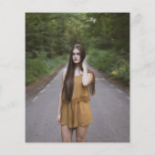 予算モダン写真彼女は卒業招待状 (裏面)