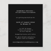 予算モダン写真結婚式の日付を保存 チラシ (裏面)