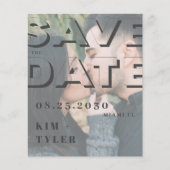 予算モダン写真結婚式の日付を保存 チラシ (正面)